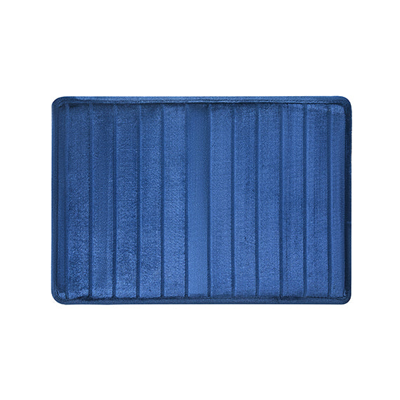 SUVAMJAM® Striped Memory Foam Bath Mat 17” x 24”, Water Absorbent Shower Mat, Thick Bath Rugs for Bathroom Non Slip with eyemesh Backing, Washable Soft Anti-slip DoorEntrance Carpet, Bath Rug,Household Mat for Indoor LivingRoom Bedroom Kitchen