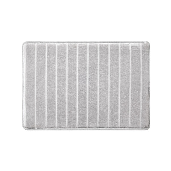 SUVAMJAM® Striped Memory Foam Bath Mat 17” x 24”, Water Absorbent Shower Mat, Thick Bath Rugs for Bathroom Non Slip with eyemesh Backing, Washable Soft Anti-slip DoorEntrance Carpet, Bath Rug,Household Mat for Indoor LivingRoom Bedroom Kitchen